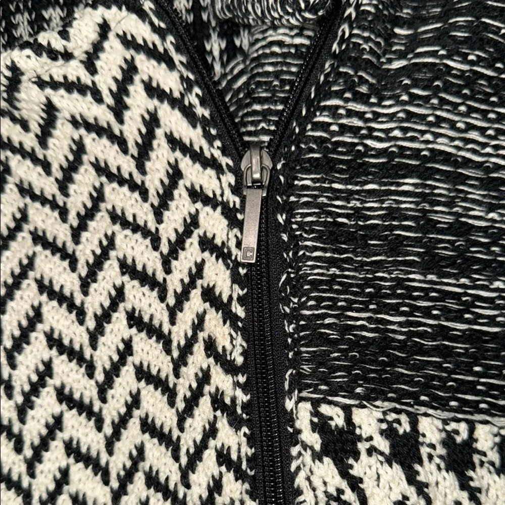 Chaps Monochrome Black and White Knit Sweater - Picture 4 of 8